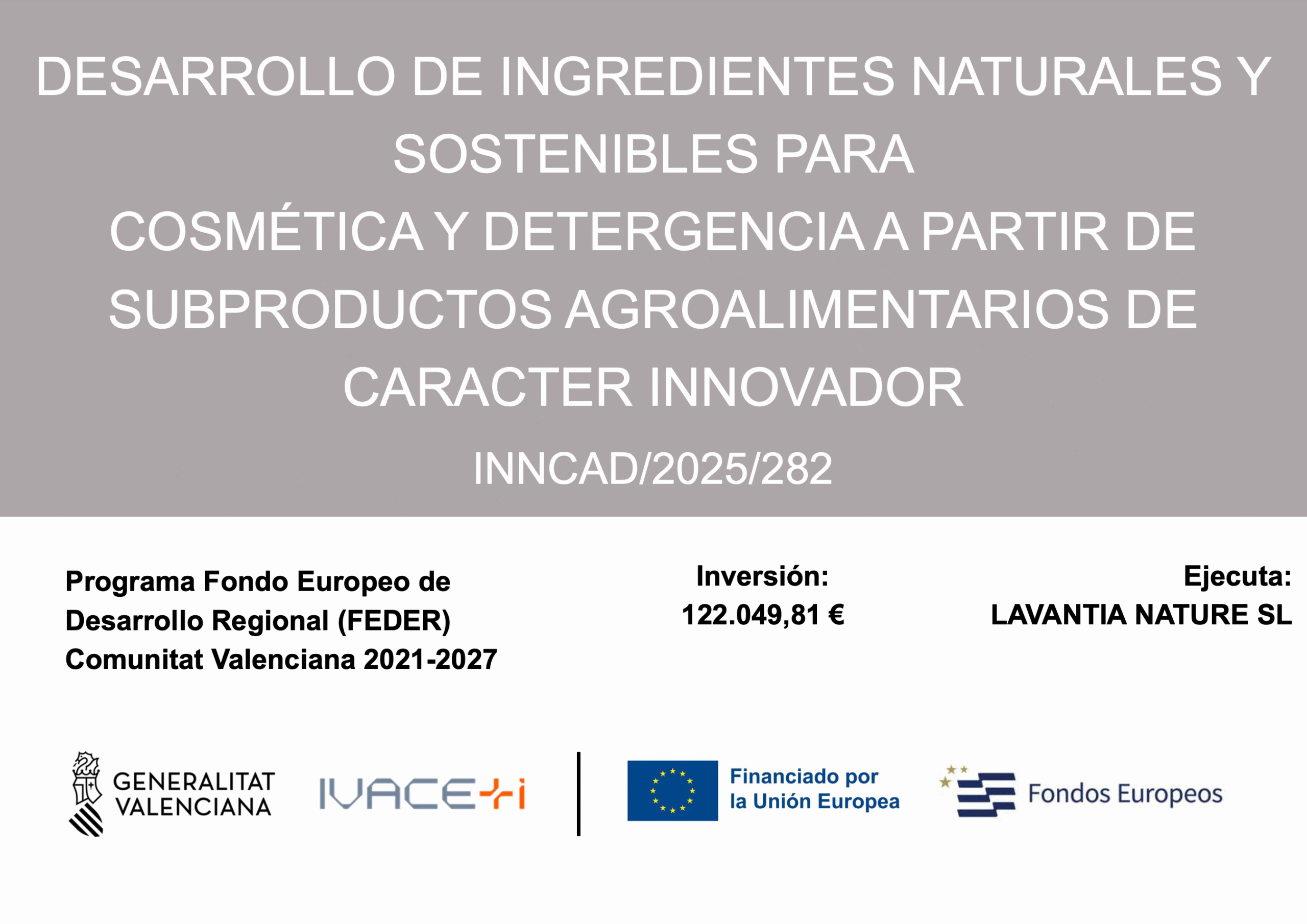 Proyecto financiado por la Unión Europea - FEDER