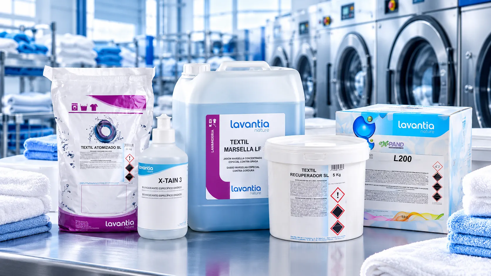 Productos para lavandería industrial y autoservicio